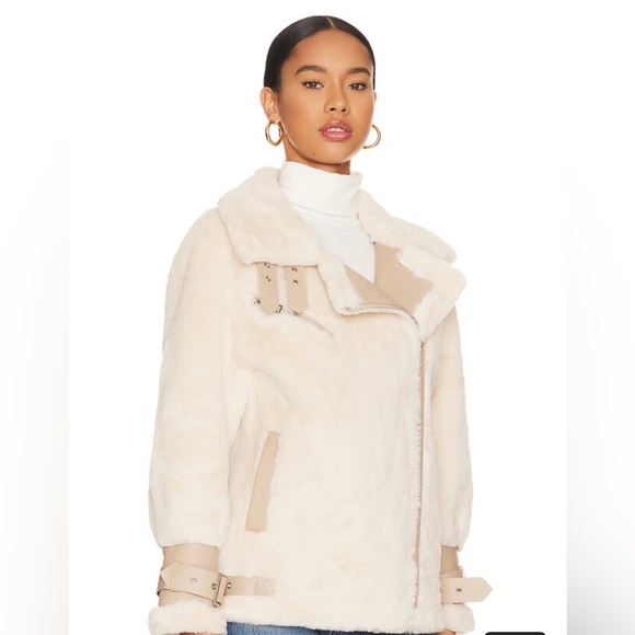 Adrienne Landau Faux Fur Jacket in Ivory Women’s M - Picture 10 of 11